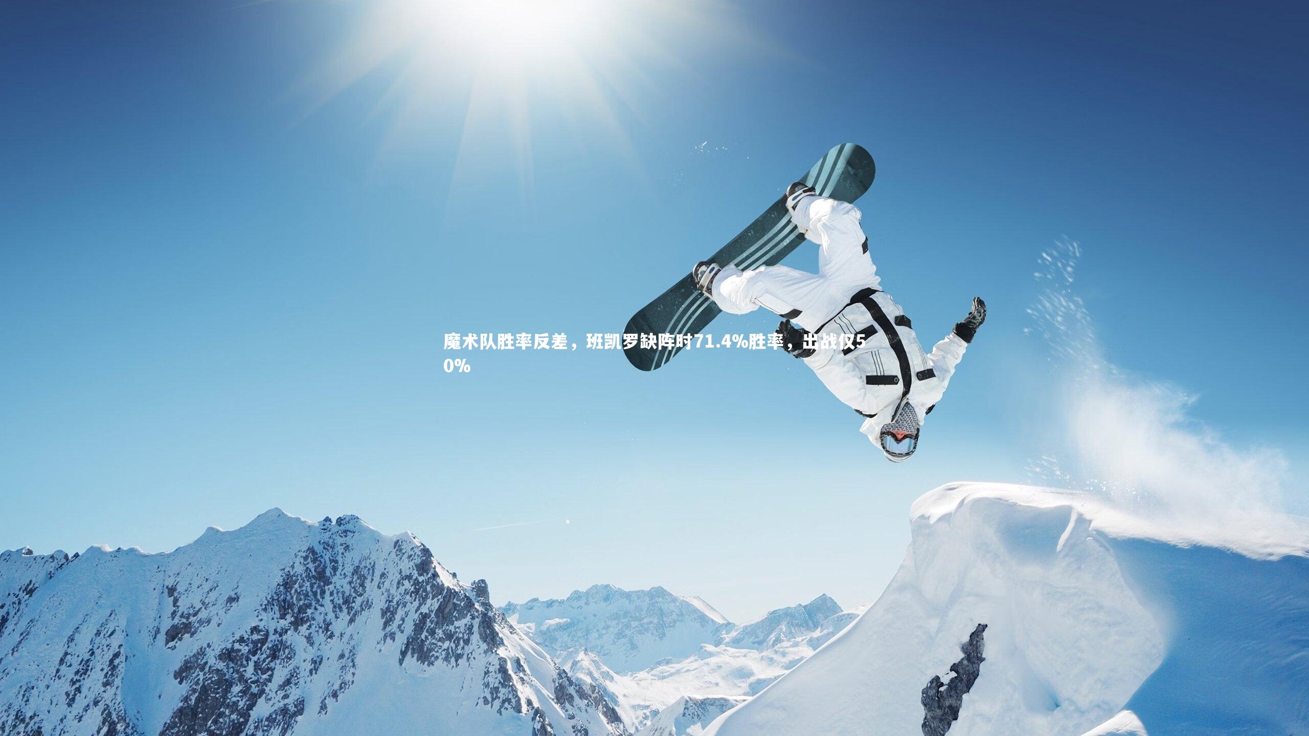 魔术队胜率反差，班凯罗缺阵时71.4%胜率，出战仅50%